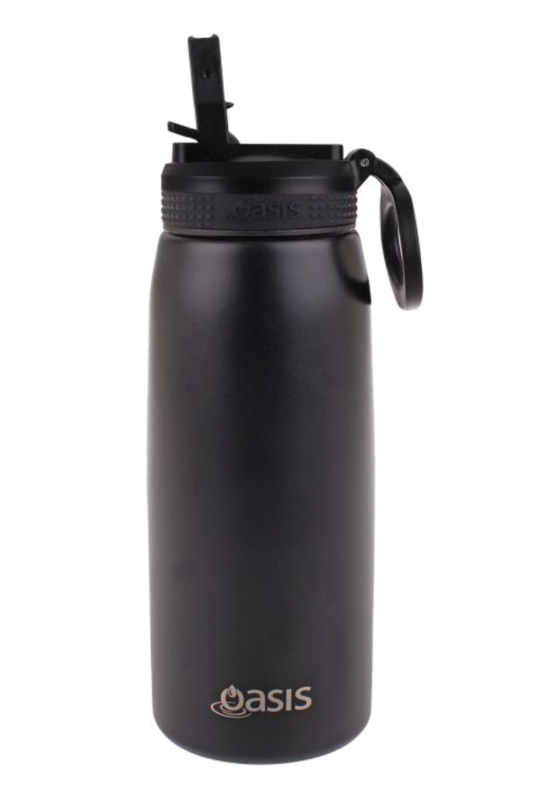 Oasis Insulated Sports Bottle with Sipper 780ml - Black
