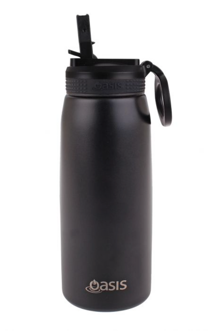 Oasis Insulated Sports Bottle with Sipper 780ml - Black