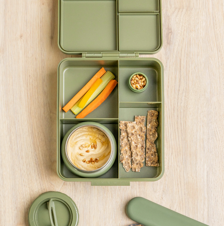 Citron Grand Lunch Box with Insulated Food Jar & Pot - Dark Green