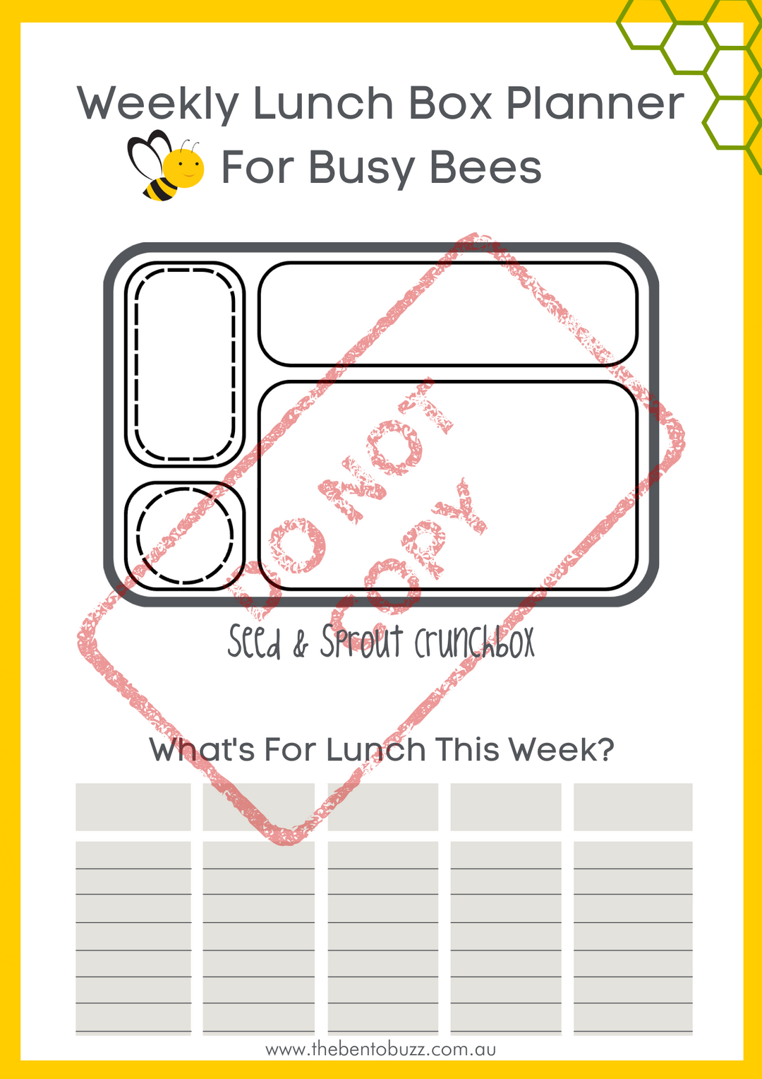 Download & Print Lunch Box Planner - Seed & Sprout Crunchbox