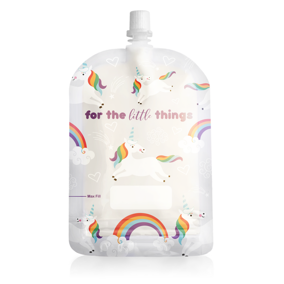 Sinchies Reusable Food Pouch - 10 Pack - Unicorn Rainbows