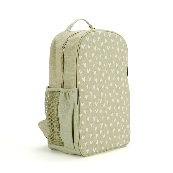 SoYoung School Backpack - Little Hearts Sage