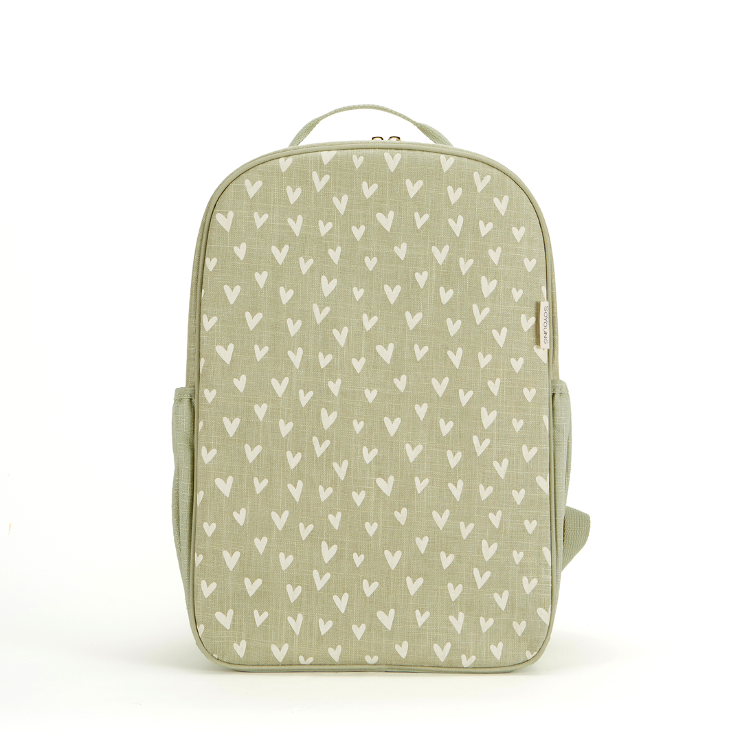 SoYoung School Backpack - Little Hearts Sage