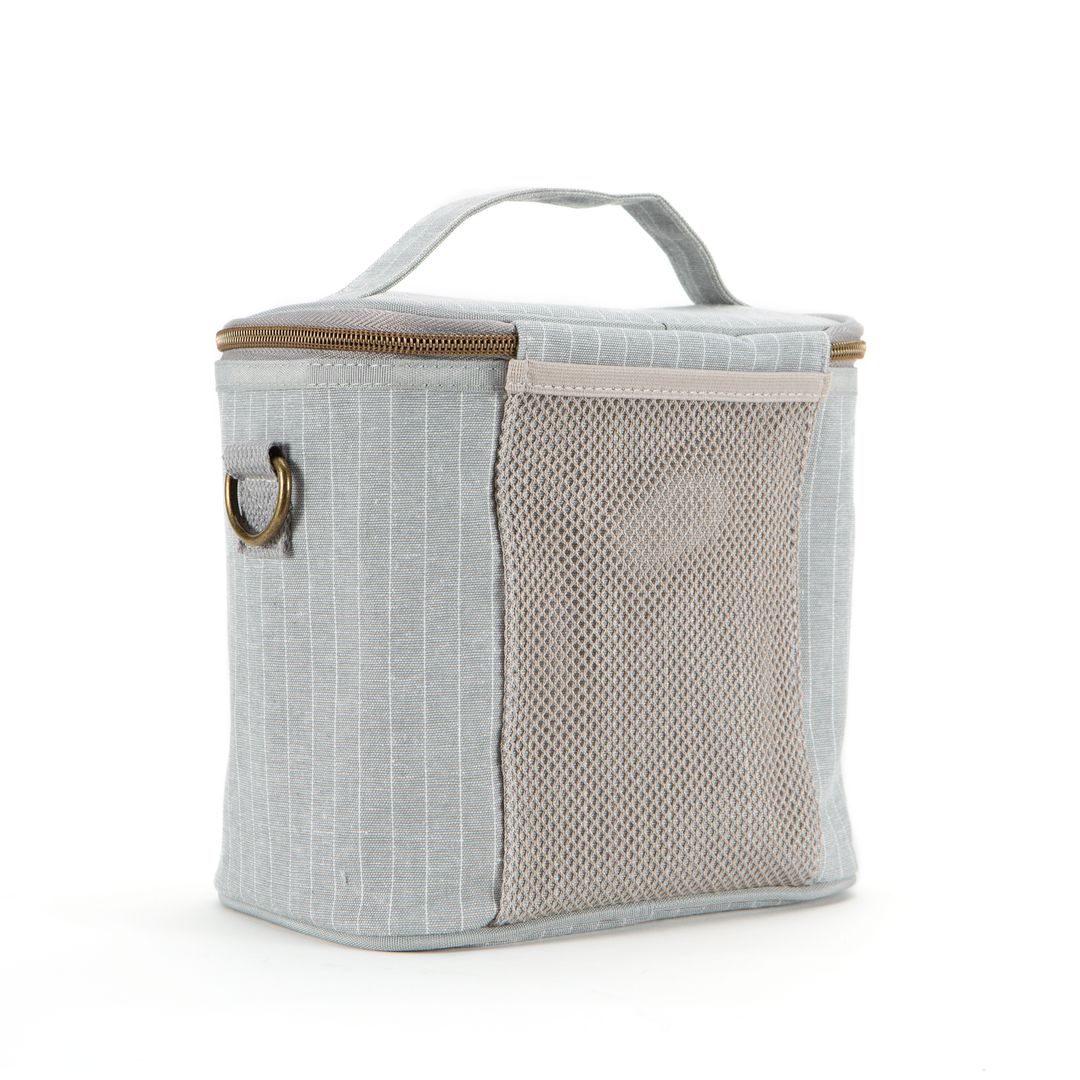 SoYoung Petite Linen Poche Insulated Bag - Pinstripe Heather Grey