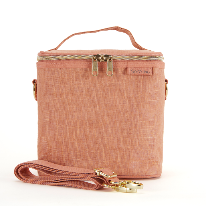 SoYoung Petite Linen Poche Insulated Bag - Muted Clay