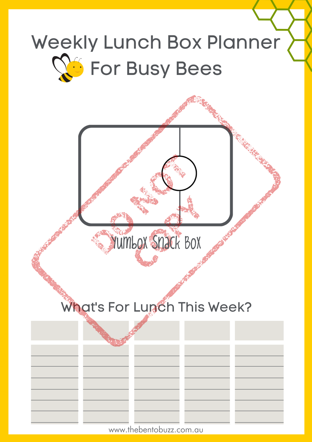 Download & Print Lunch Box Planner - Yumbox Snack Box