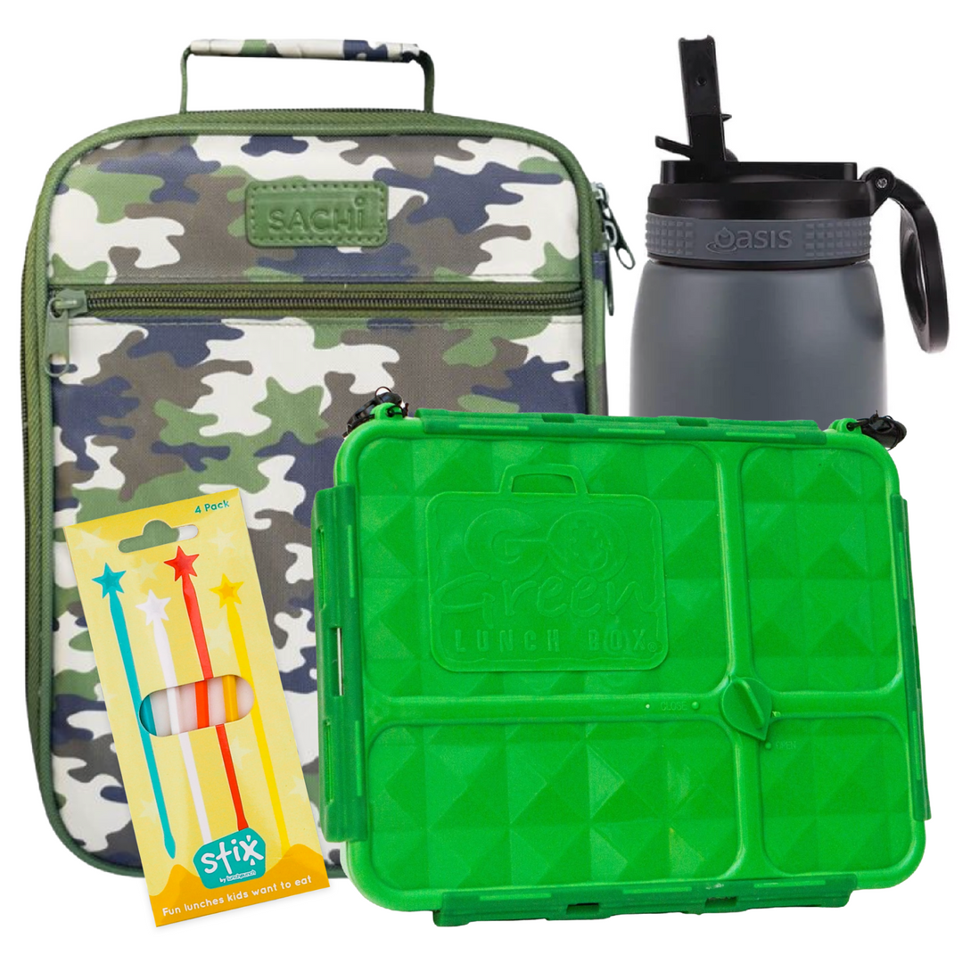 Camo Lunch Box, Bag & Bottle Bundle - Bonus STIX