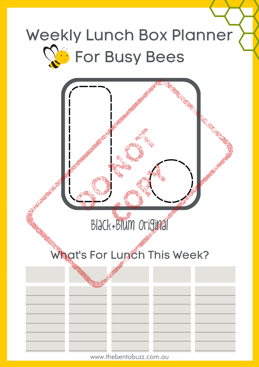 Download & Print Lunch Box Planner - Black+Blum Original