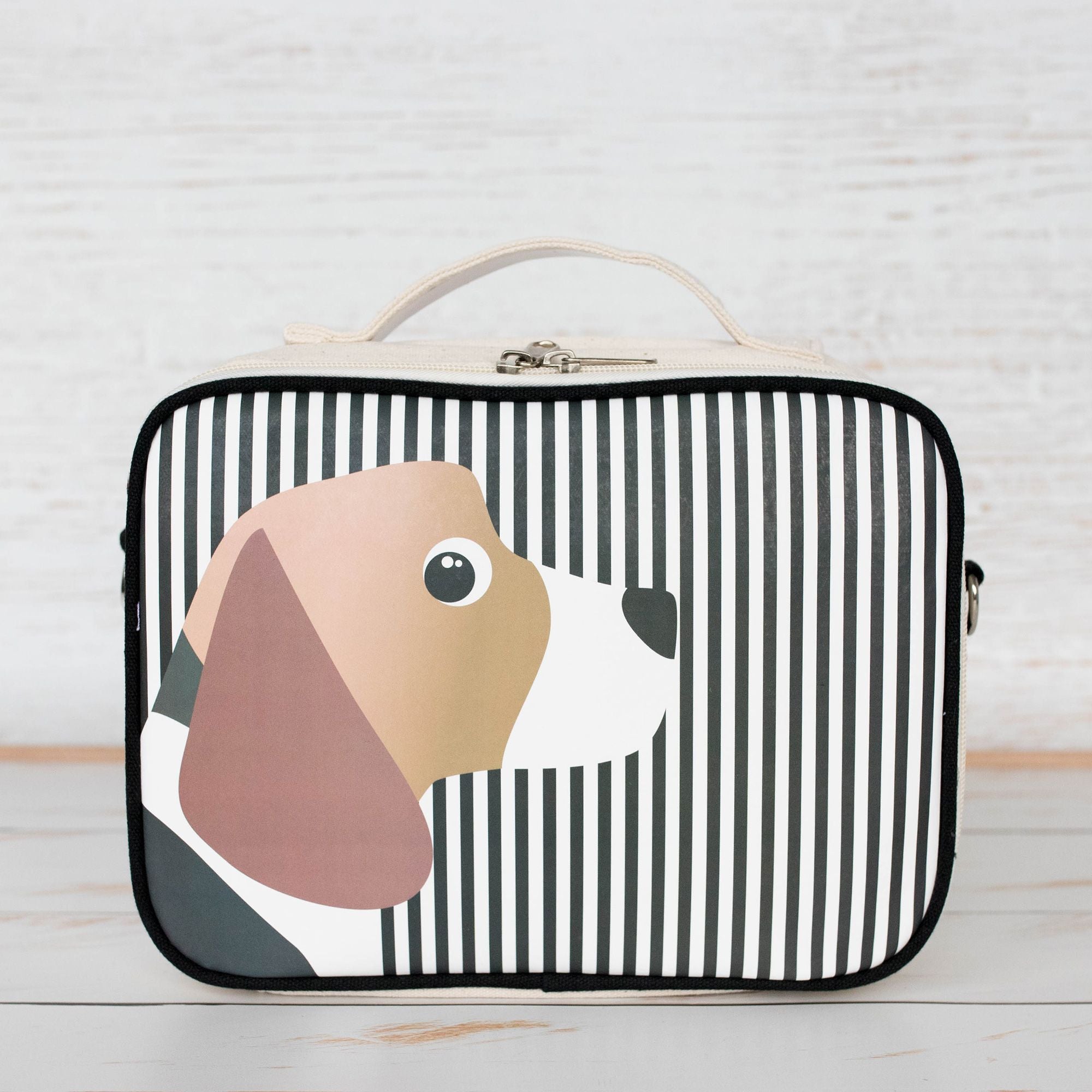 Beagle in a Blossoming Garden of Pink and Green Satchel Bag Purse