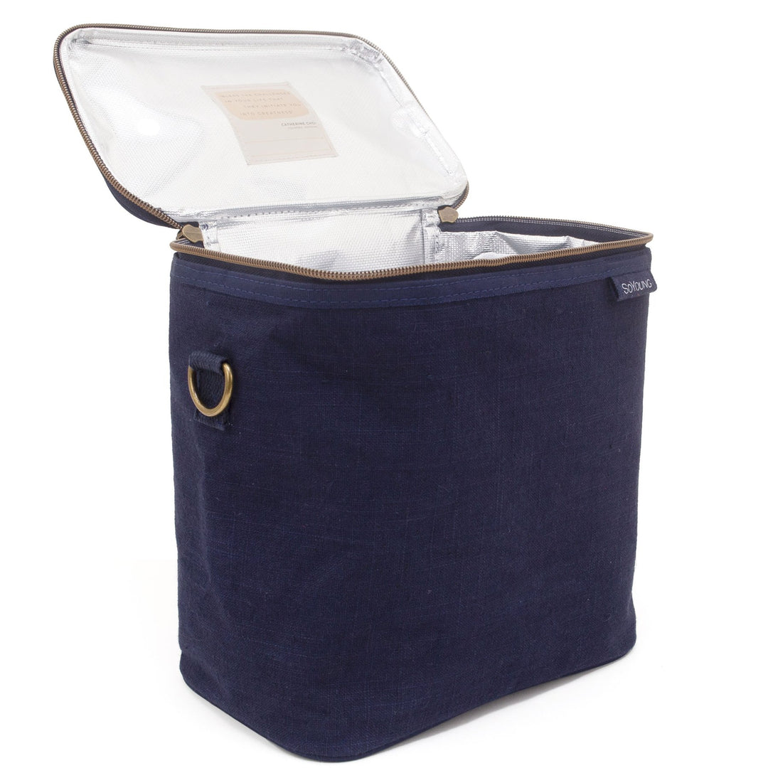 SoYoung Linen Poche Insulated Bag - Navy