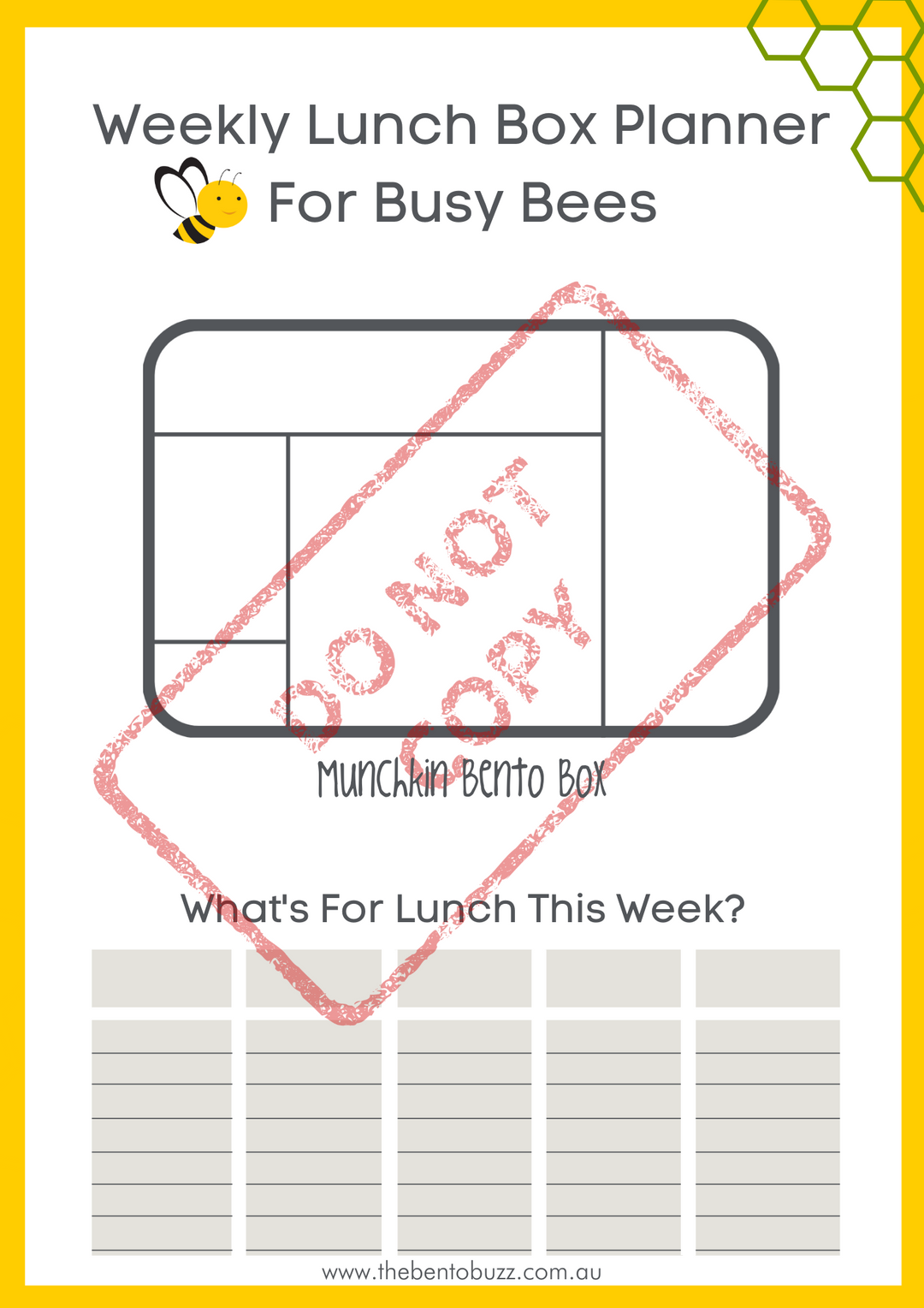 Download & Print Lunch Box Planner - Munchkin