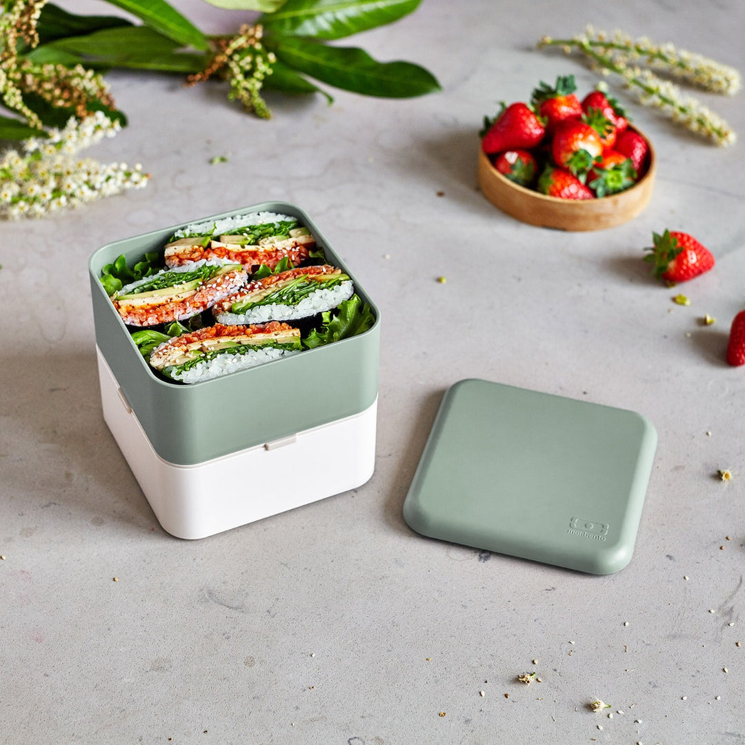 Monbento Microwavable Square Lunchbox - Natural Green