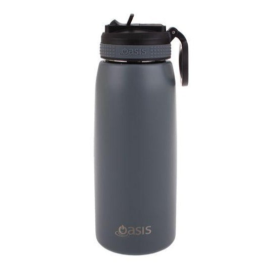 Oasis Insulated Sports Bottle with Sipper 780ml - Steel Grey