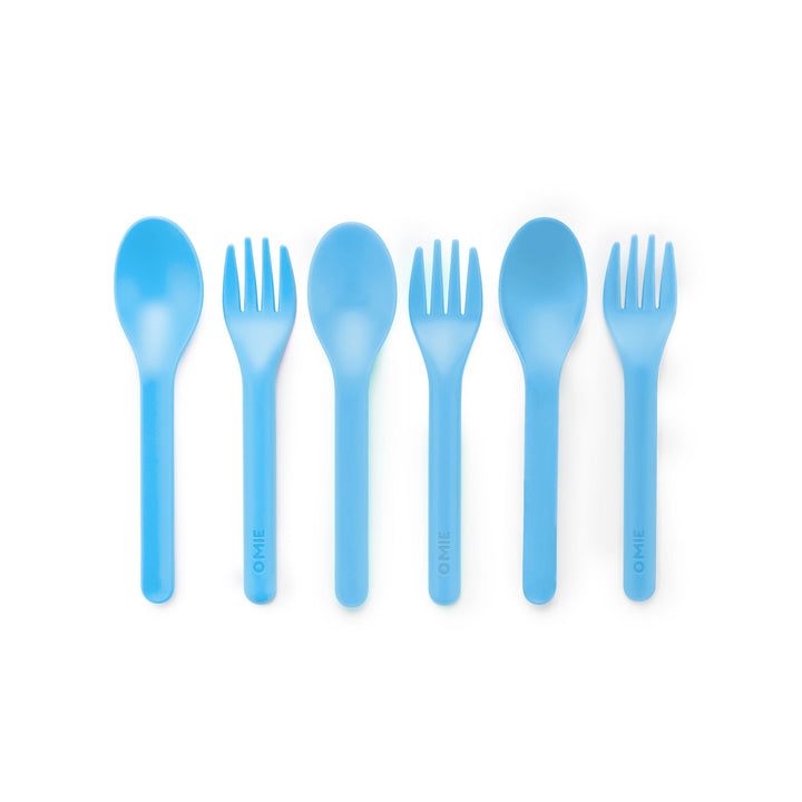 OmieBox 6pc Fork & Spoon Set - Blue