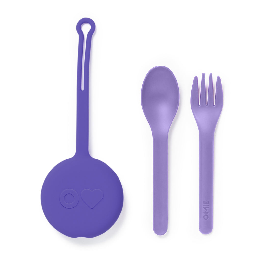 OmieBox OmiePod & Cutlery Set - Lilac Purple