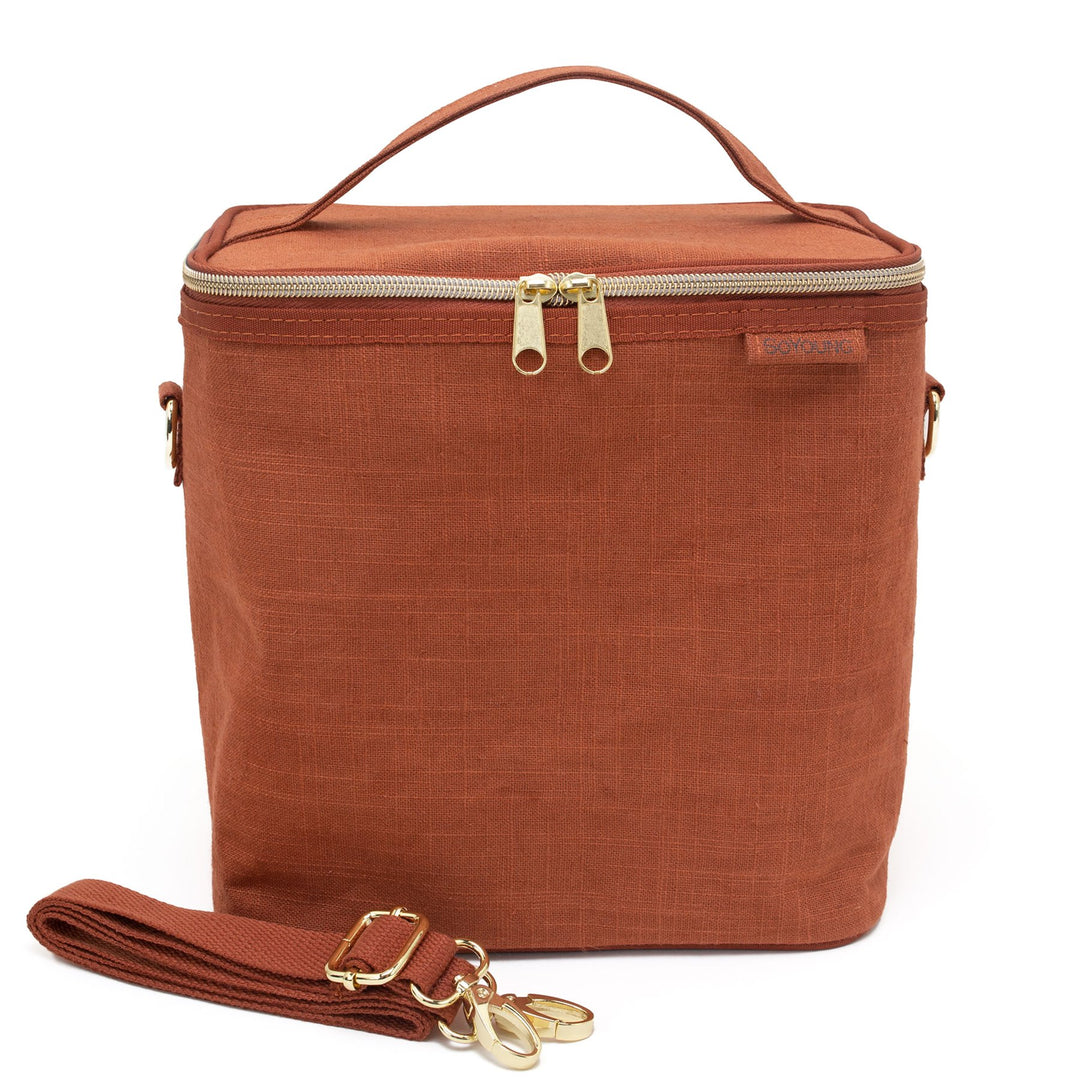SoYoung Linen Poche Insulated Bag - Rust