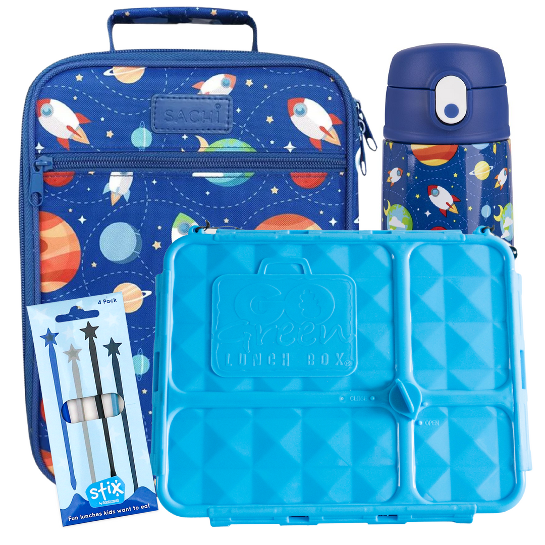 Outer Space Lunch Box, Bag & Flip Bottle Bundle - Bonus STIX!