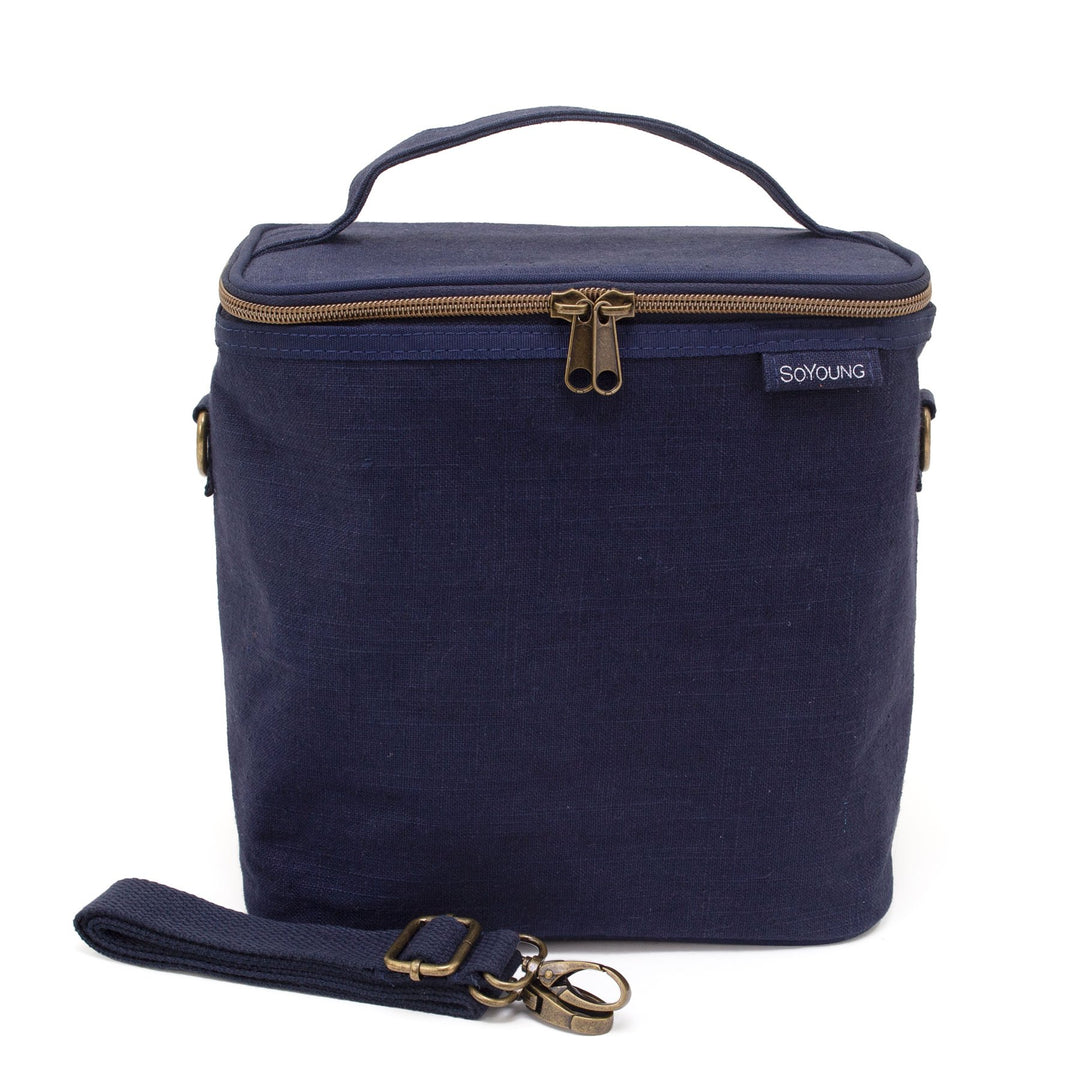 SoYoung Linen Poche Insulated Bag - Navy